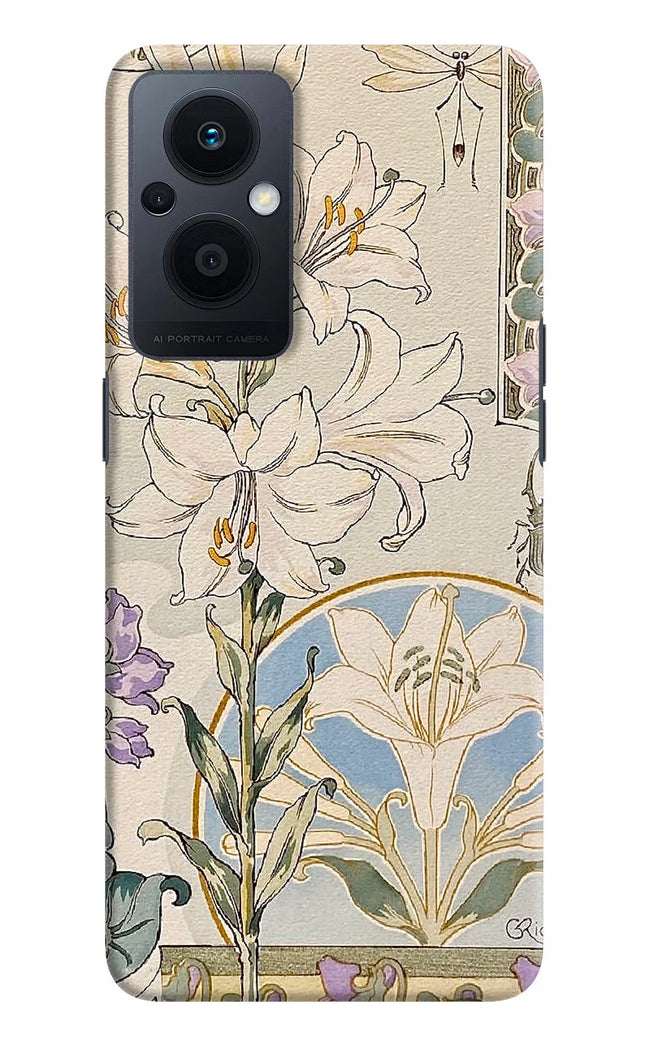 White Lily Oppo F21 Pro 5G Hard Case Back Cover by Casekaro