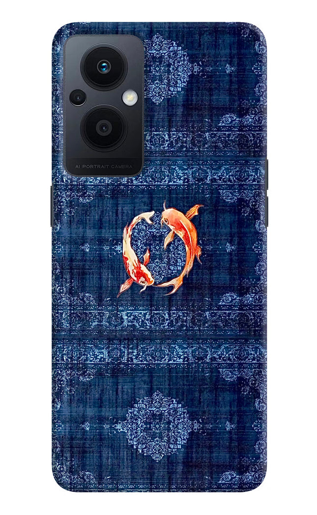 Koi Blue Oppo F21 Pro 5G Hard Case Back Cover by Casekaro