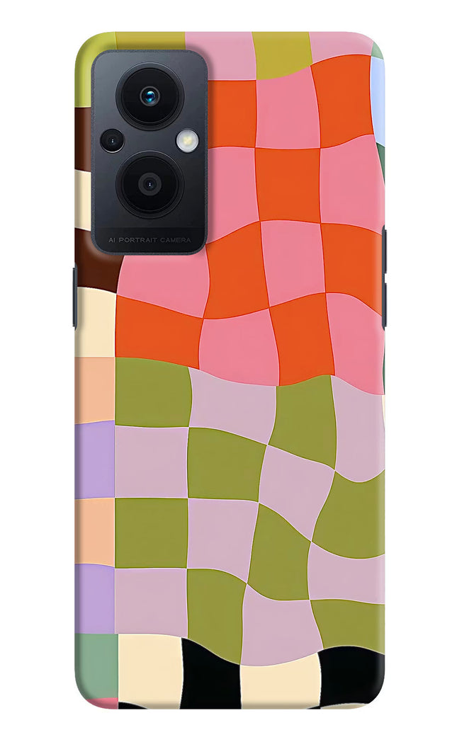 Wavy Grid Oppo F21 Pro 5G Hard Case Back Cover by Casekaro