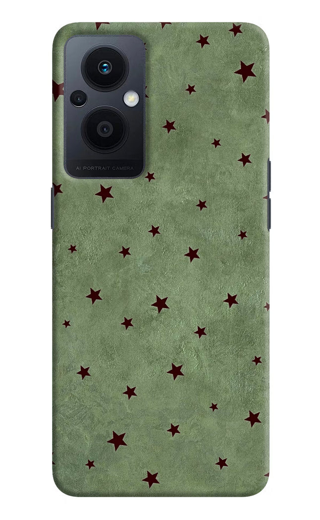 Green Stars Oppo F21 Pro 5G Hard Case Back Cover by Casekaro