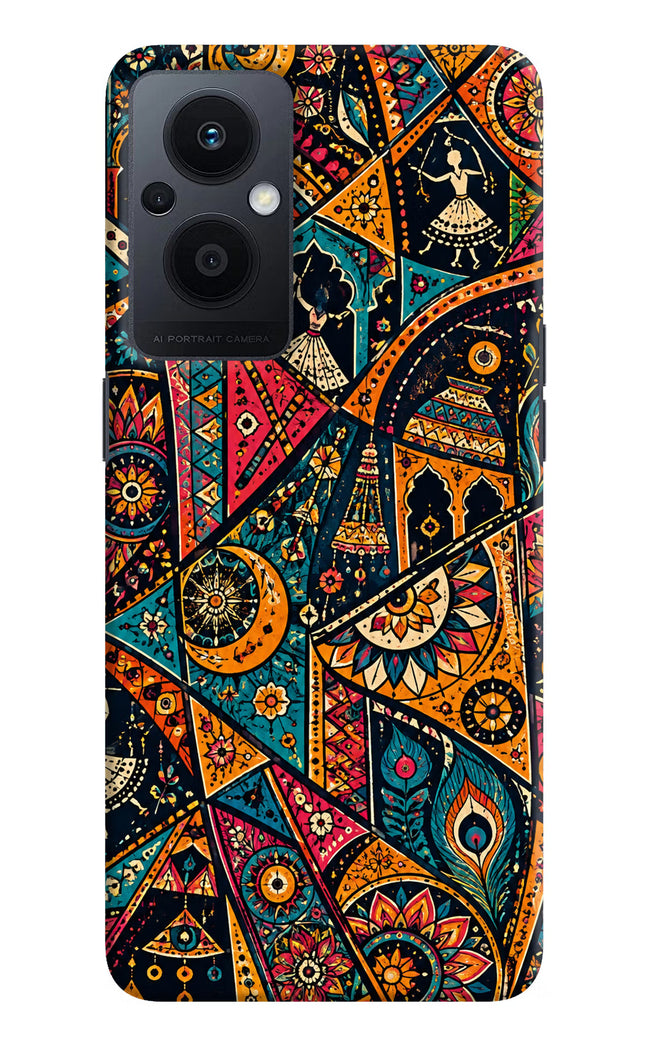 Folk Print Oppo F21 Pro 5G Hard Case Back Cover by Casekaro