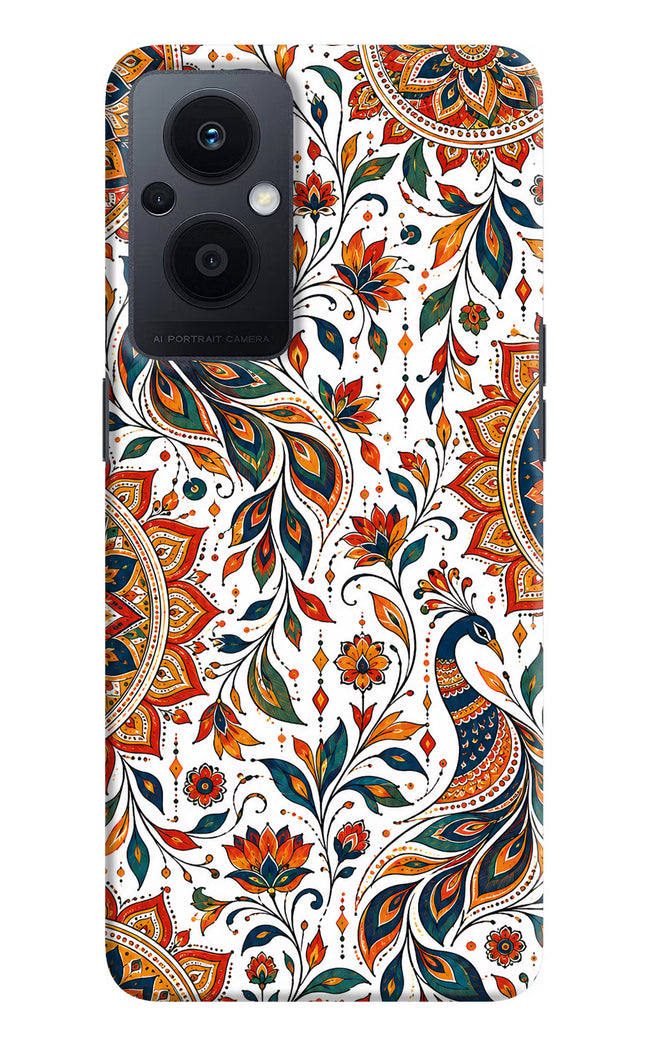 White Mayura Oppo F21 Pro 5G Hard Case Back Cover by Casekaro
