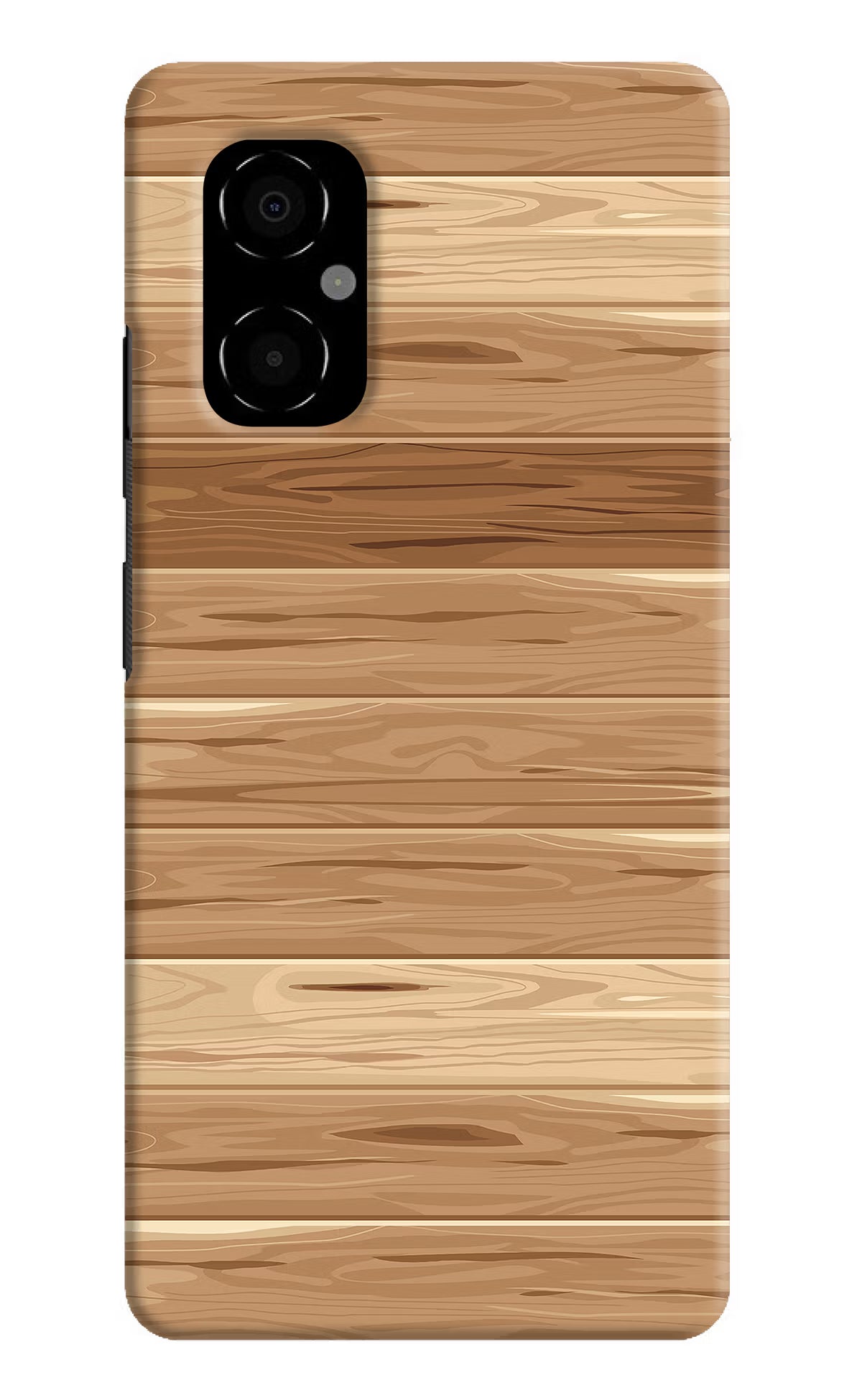 Wooden Vector Poco M4 5G Hard Case Back Cover by Casekaro