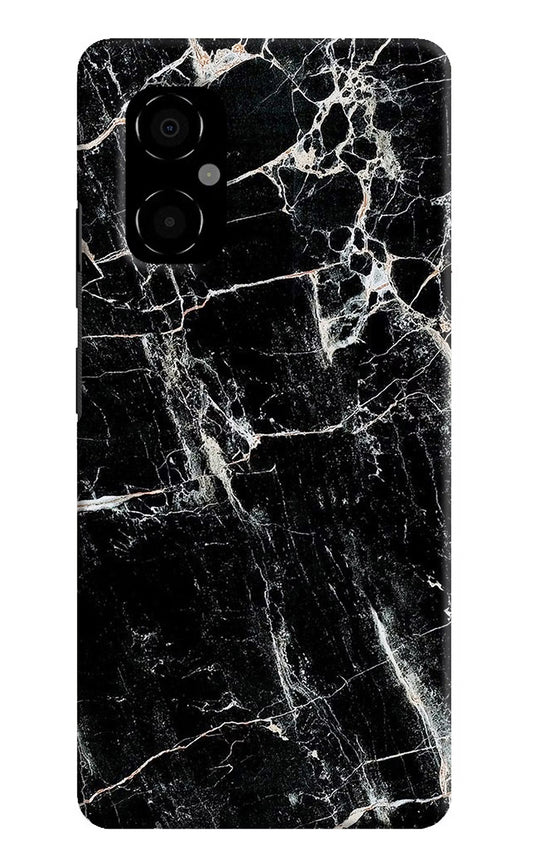 Black Marble Texture Poco M4 5G Hard Case Back Cover by Casekaro