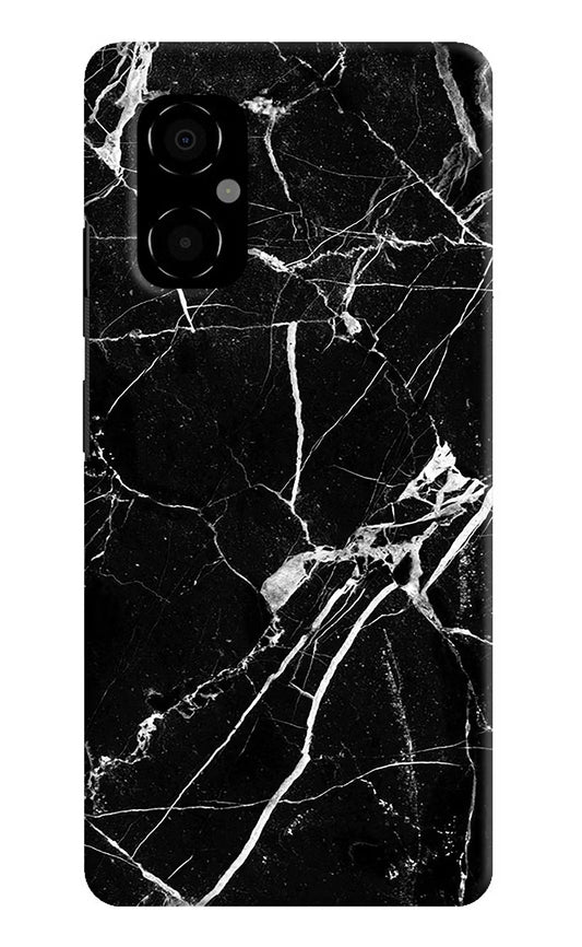 Black Marble Pattern Poco M4 5G Hard Case Back Cover by Casekaro