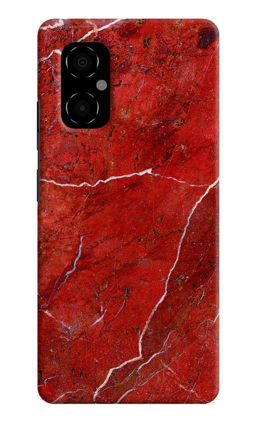 Red Marble Design Poco M4 5G Hard Case Back Cover by Casekaro