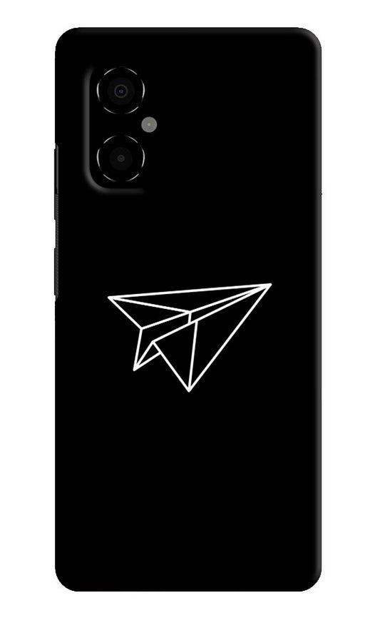 Paper Plane White Poco M4 5G Hard Case Back Cover by Casekaro