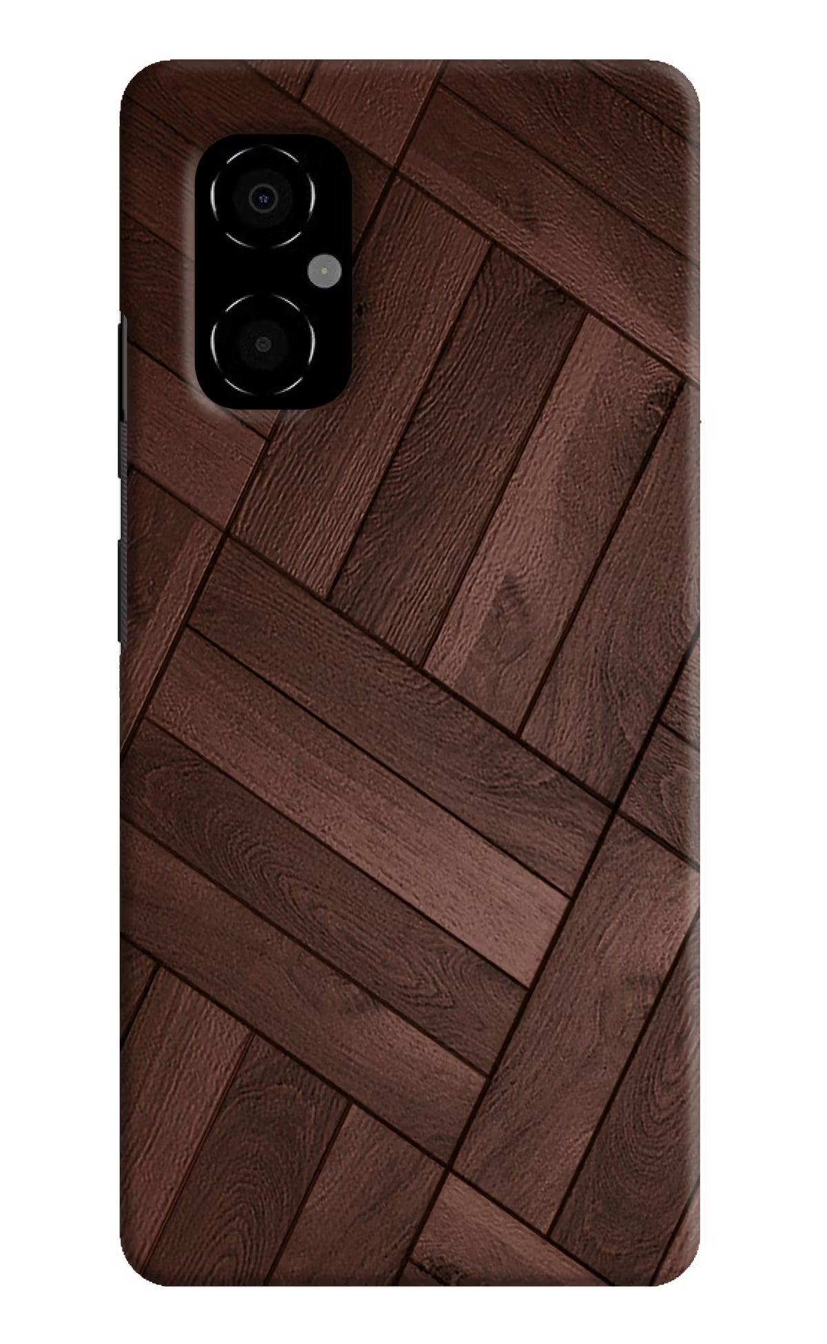 Wooden Texture Design Poco M4 5G Hard Case Back Cover by Casekaro