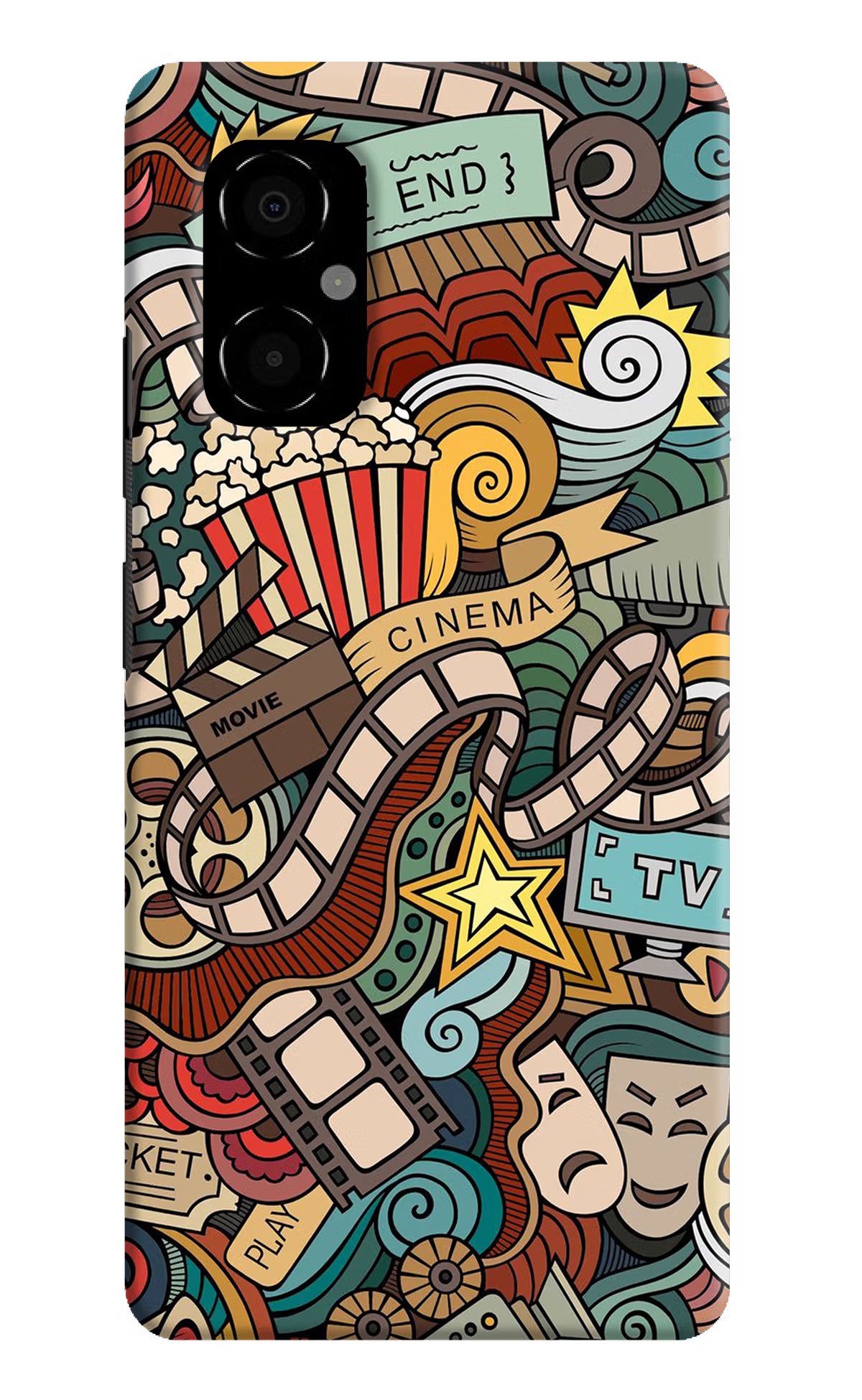 Cinema Abstract Poco M4 5G Hard Case Back Cover by Casekaro