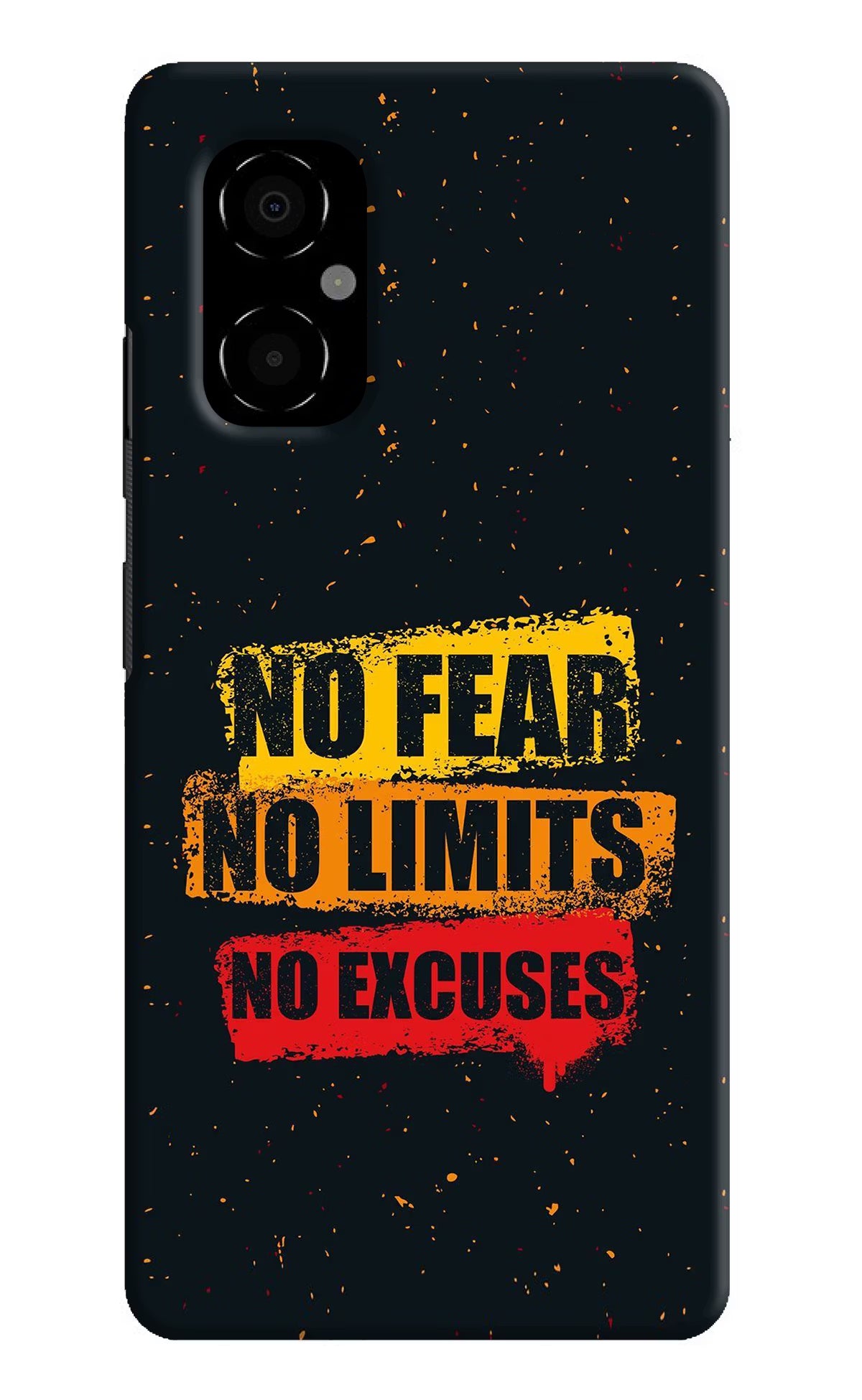 No Fear No Limits No Excuse Poco M4 5G Hard Case Back Cover by Casekaro
