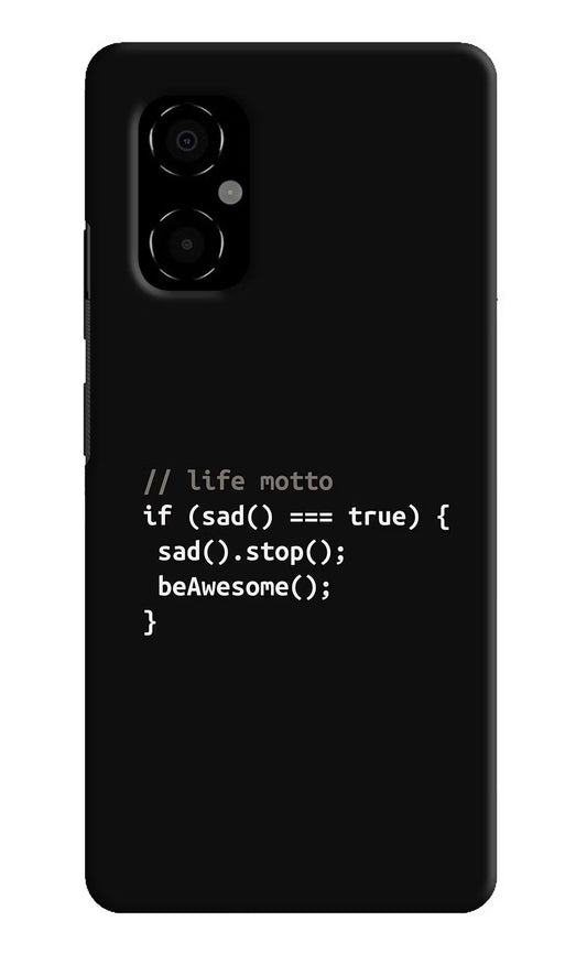 Life Motto Code Poco M4 5G Hard Case Back Cover by Casekaro