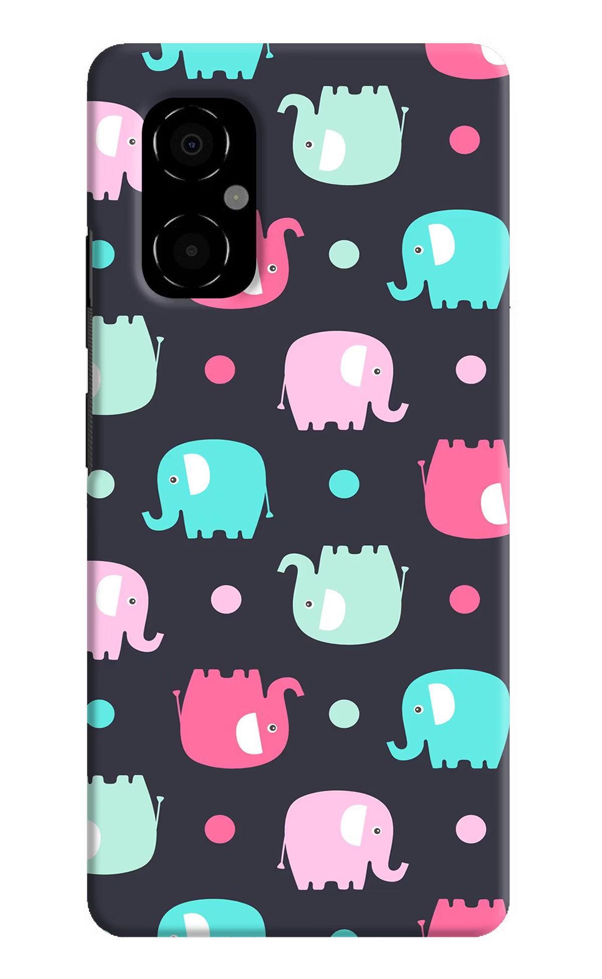 Elephants Poco M4 5G Hard Case Back Cover by Casekaro