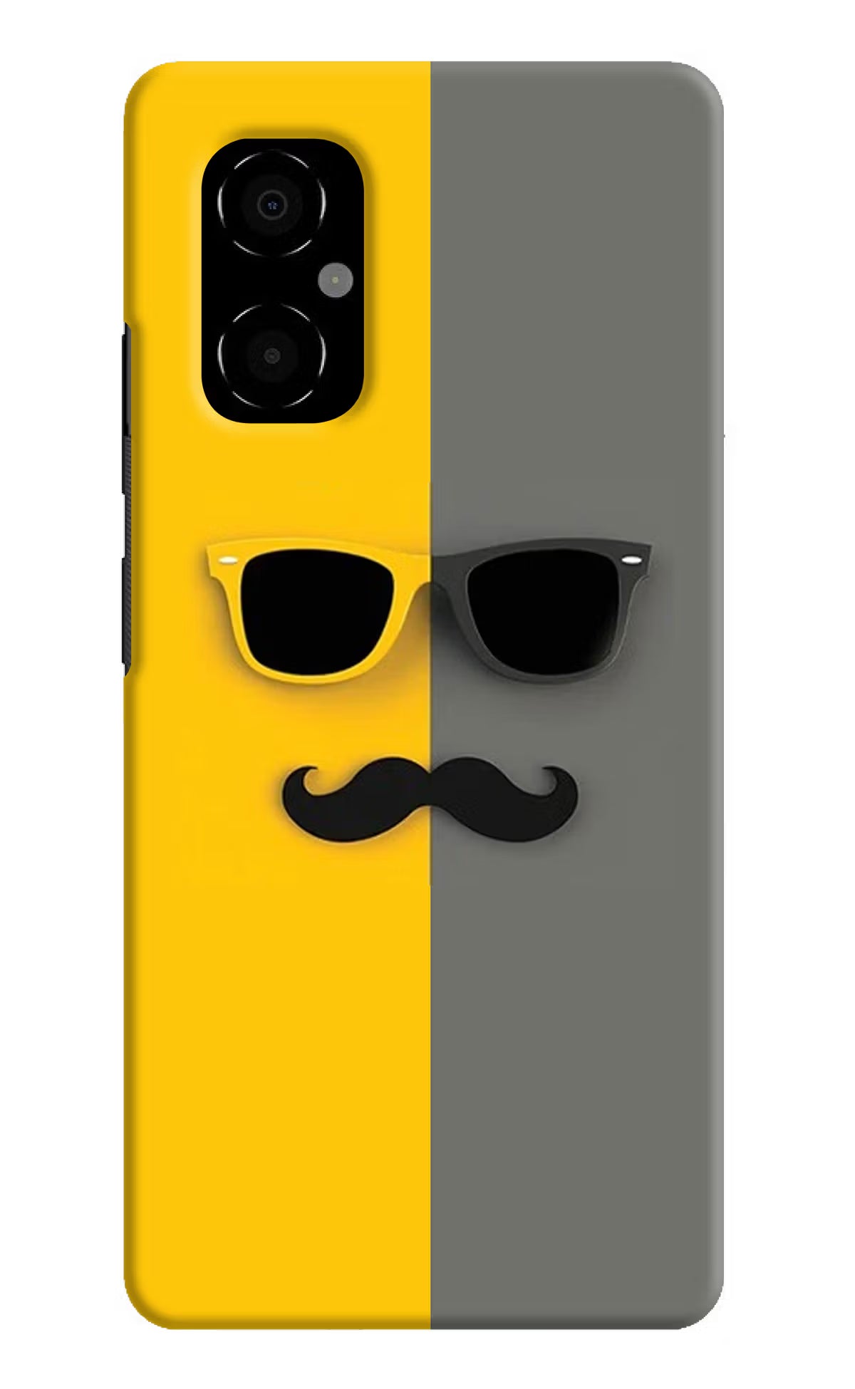 Sunglasses with Mustache Poco M4 5G Hard Case Back Cover by Casekaro