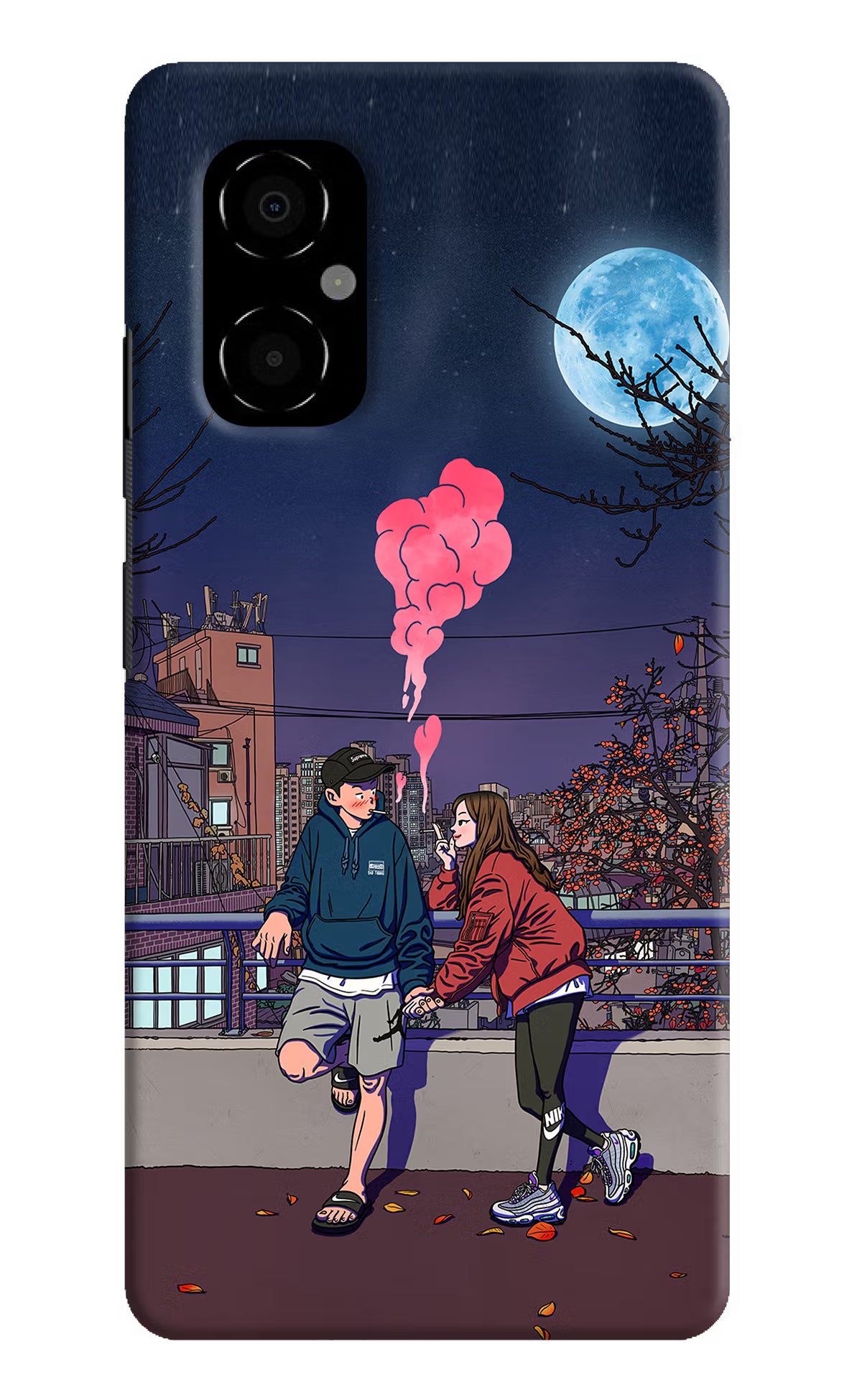 Chilling Couple Poco M4 5G Hard Case Back Cover by Casekaro
