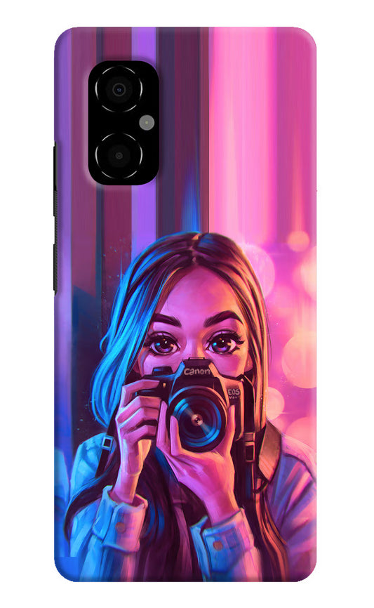 Girl Photographer Poco M4 5G Hard Case Back Cover by Casekaro
