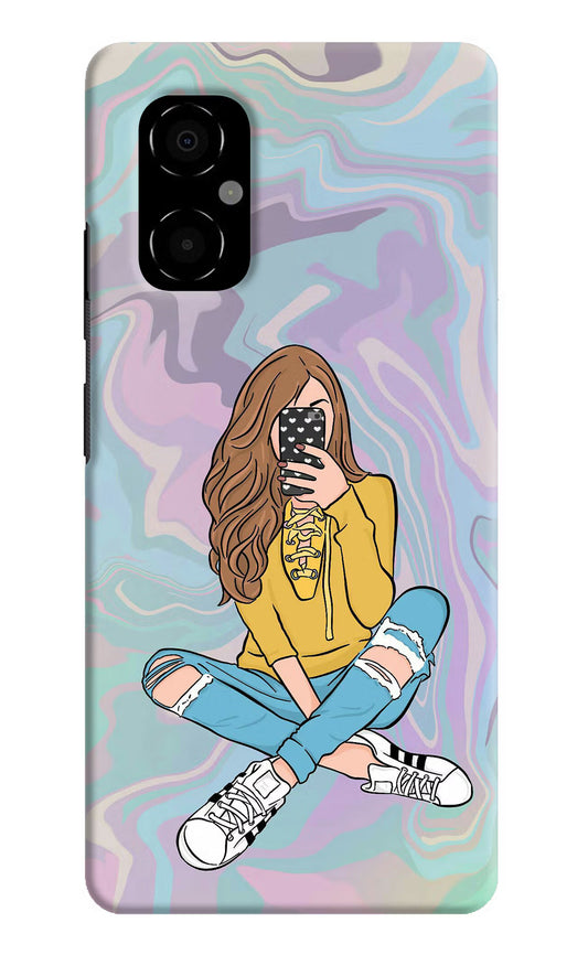 Selfie Girl Poco M4 5G Hard Case Back Cover by Casekaro
