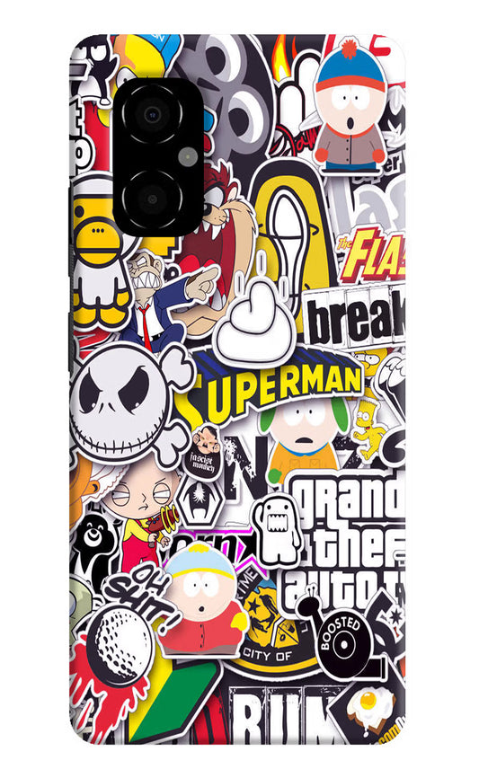 Sticker Bomb Poco M4 5G Hard Case Back Cover by Casekaro