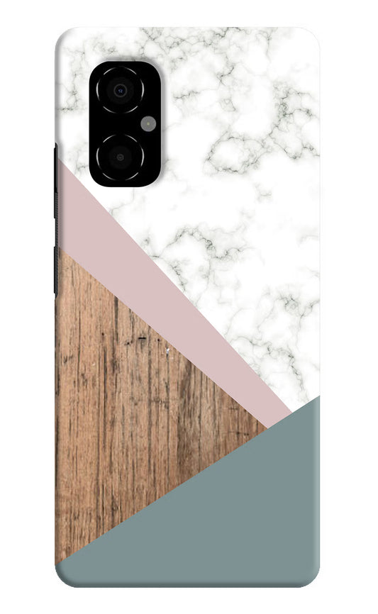 Marble wood Abstract Poco M4 5G Hard Case Back Cover by Casekaro