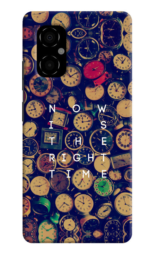 Now is the Right Time Quote Poco M4 5G Hard Case Back Cover by Casekaro