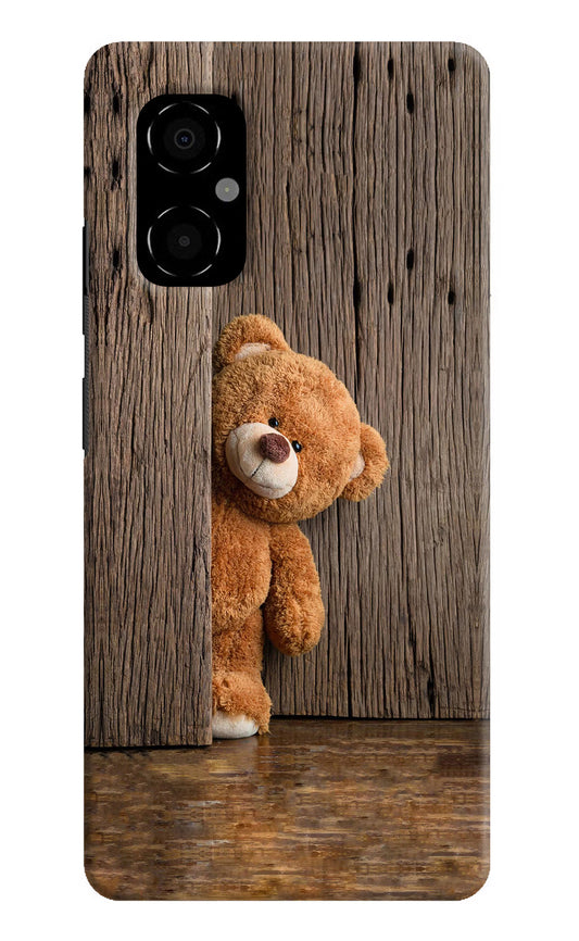 Teddy Wooden Poco M4 5G Hard Case Back Cover by Casekaro