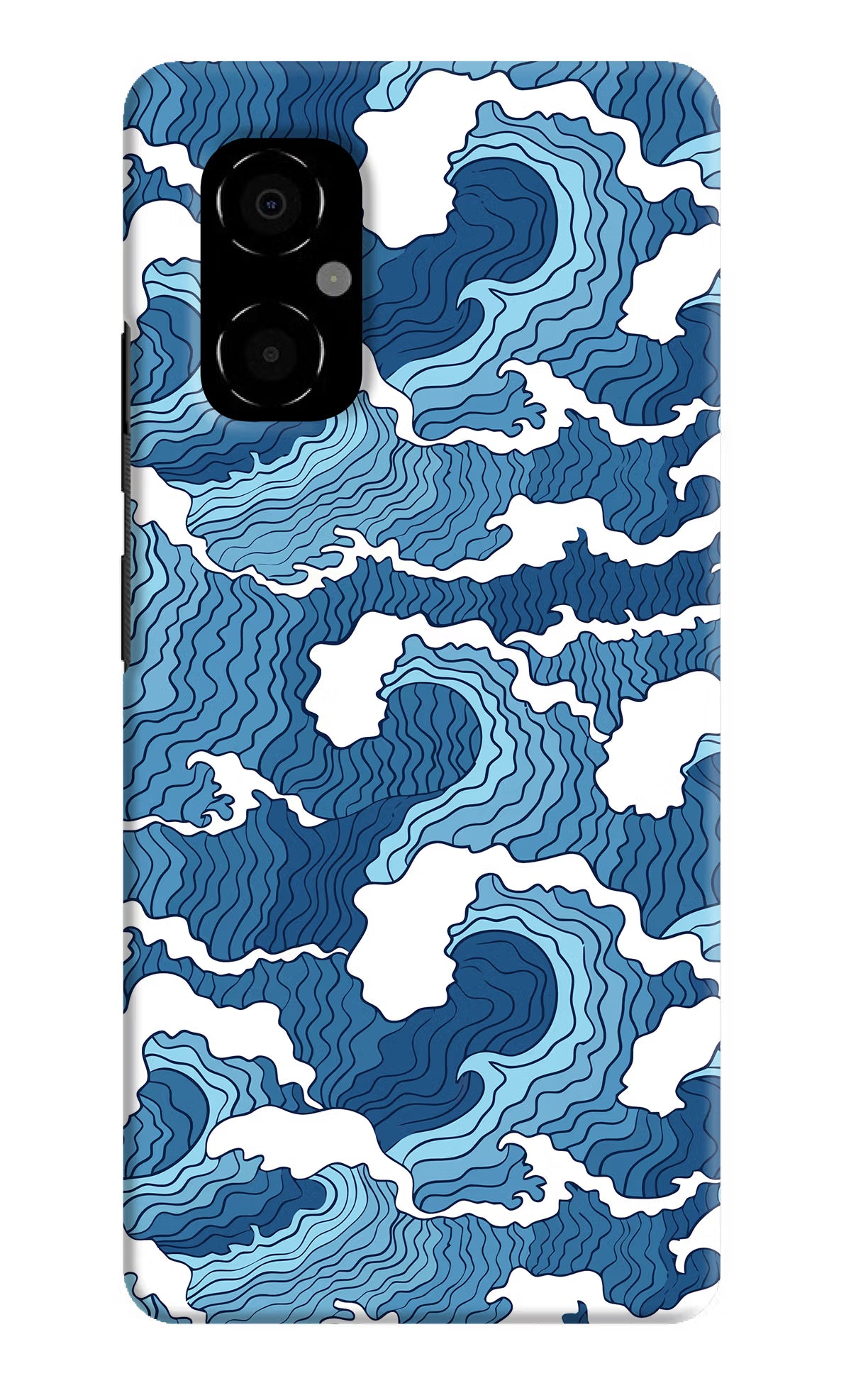 Blue Waves Poco M4 5G Hard Case Back Cover by Casekaro