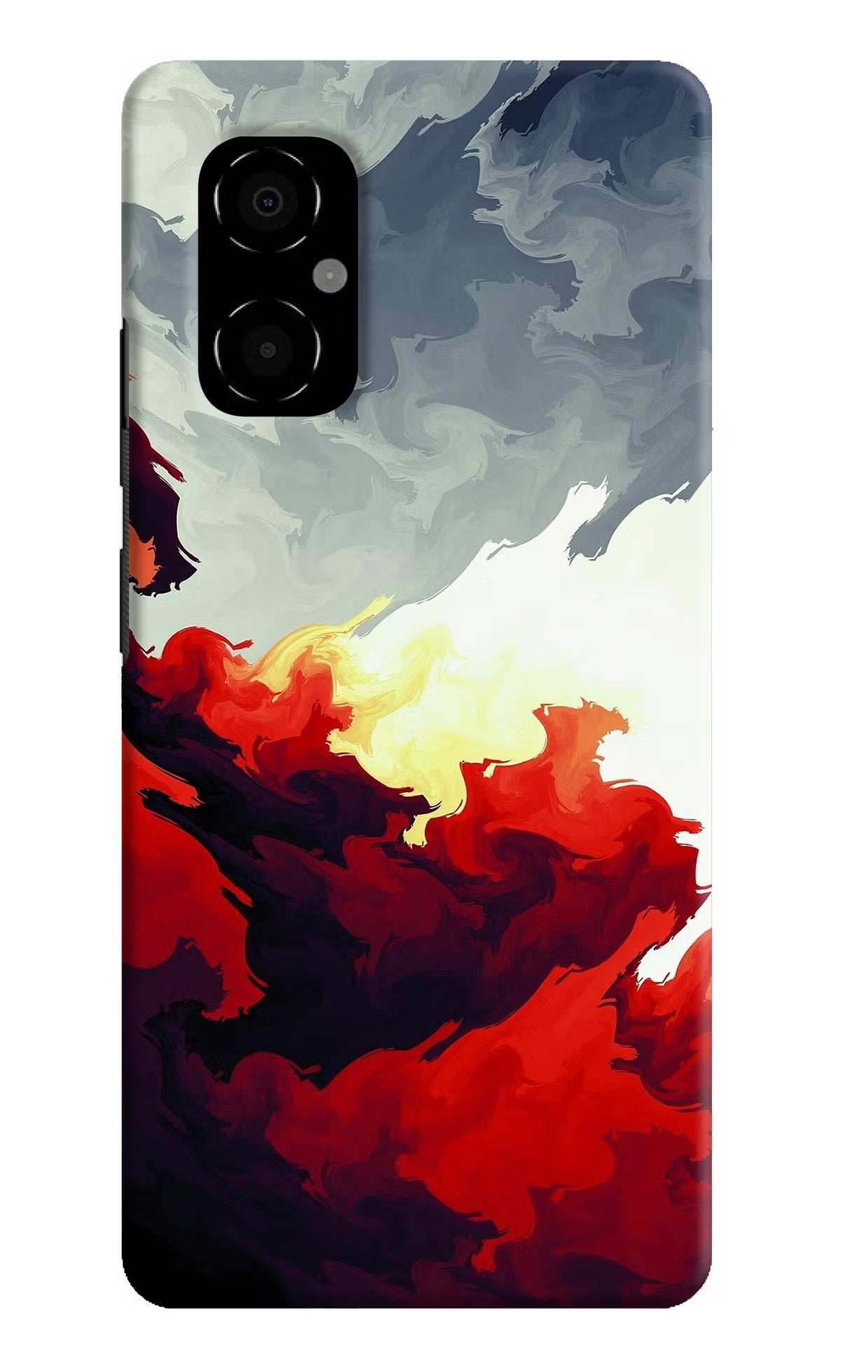 Fire Cloud Poco M4 5G Hard Case Back Cover by Casekaro