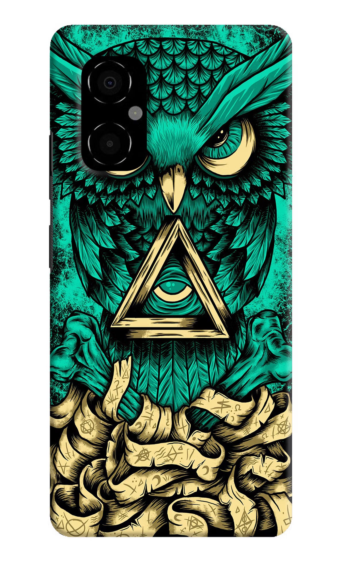 Green Owl Poco M4 5G Hard Case Back Cover by Casekaro