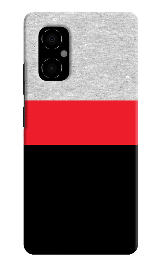 Tri Color Pattern Poco M4 5G Hard Case Back Cover by Casekaro