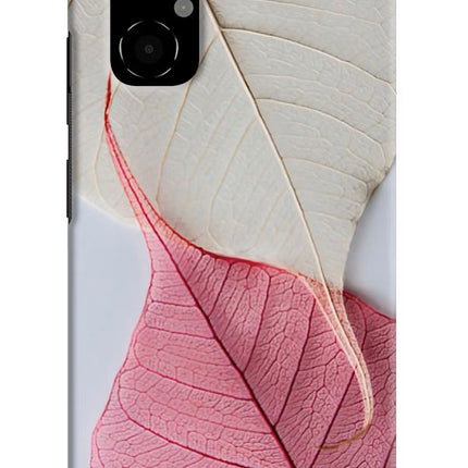 White Pink Leaf Poco M4 5G Hard Case Back Cover by Casekaro