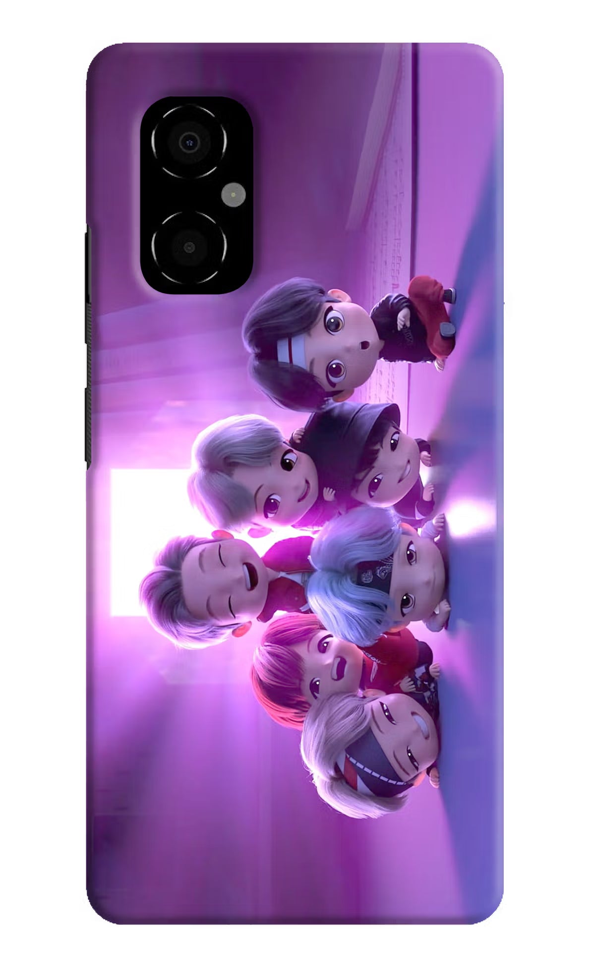 BTS Chibi Poco M4 5G Hard Case Back Cover by Casekaro
