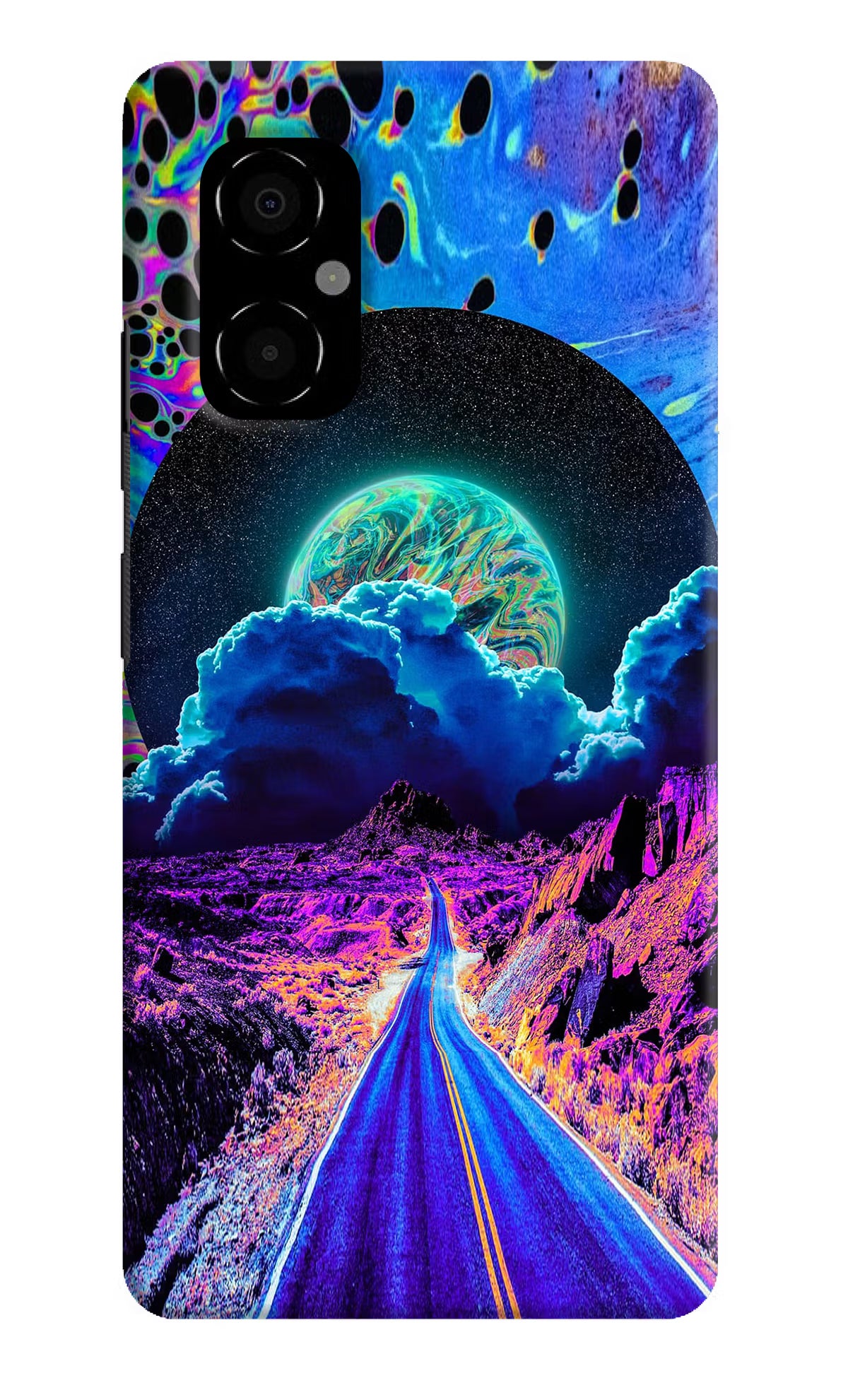 Psychedelic Painting Poco M4 5G Hard Case Back Cover by Casekaro