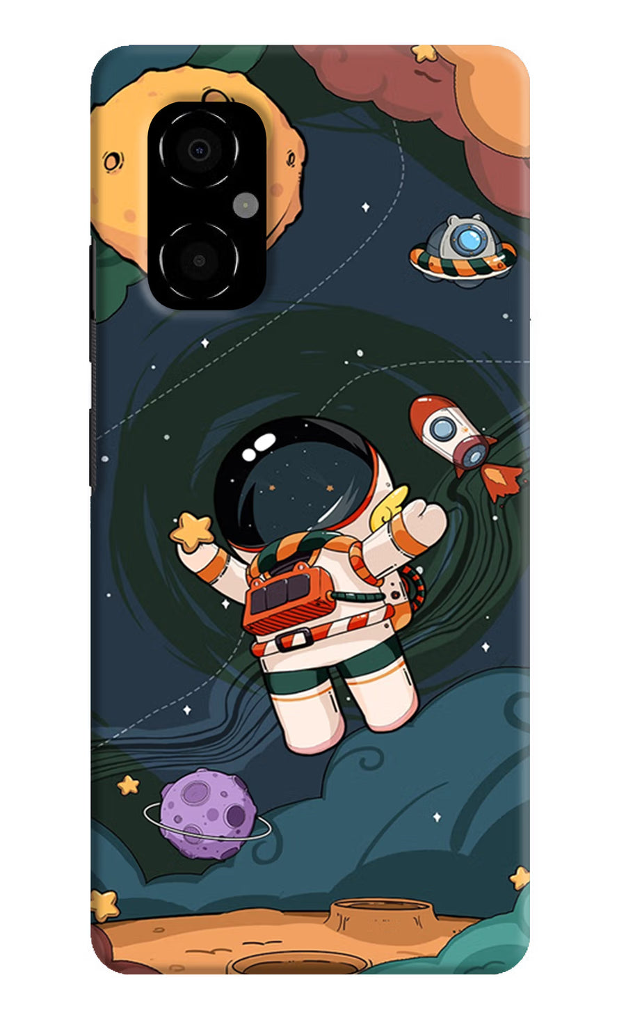 Cartoon Astronaut Poco M4 5G Back Cover, Hard case