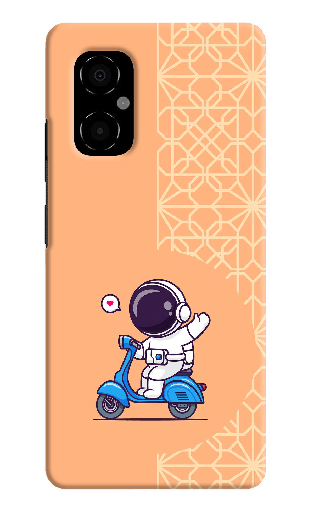 Cute Astronaut Riding Poco M4 5G Hard Case Back Cover by Casekaro