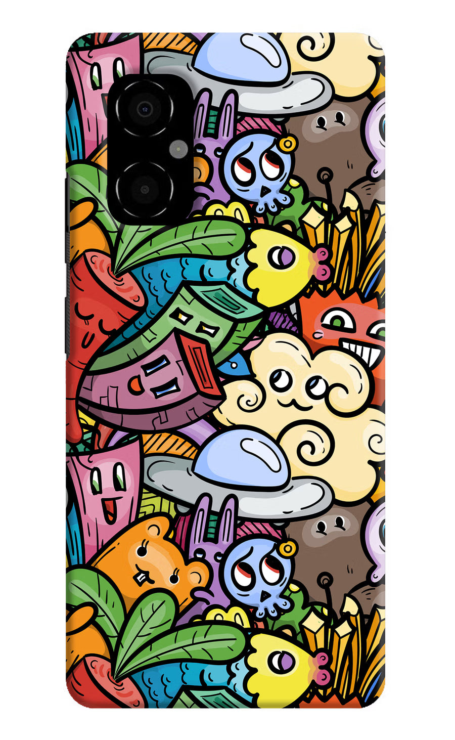 Veggie Doodle Poco M4 5G Back Cover, Hard case
