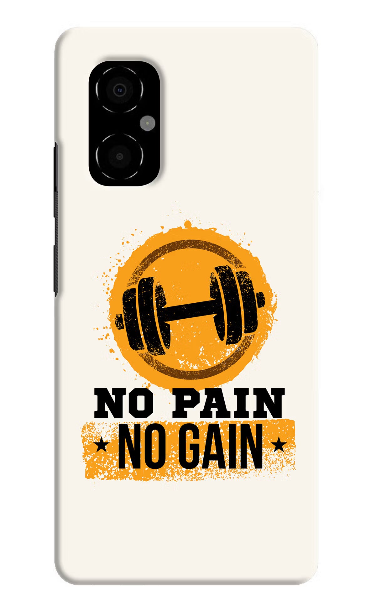 No Pain No Gain Poco M4 5G Hard Case Back Cover by Casekaro