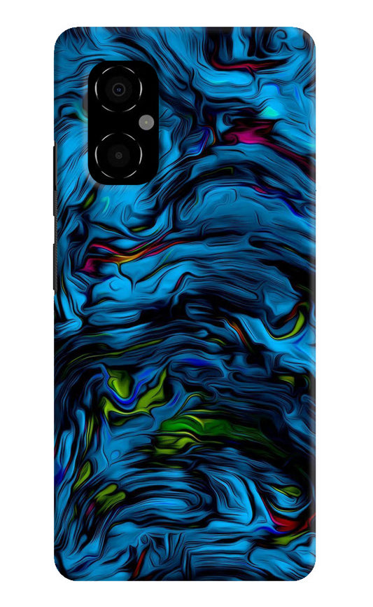 Dark Blue Abstract Poco M4 5G Hard Case Back Cover by Casekaro
