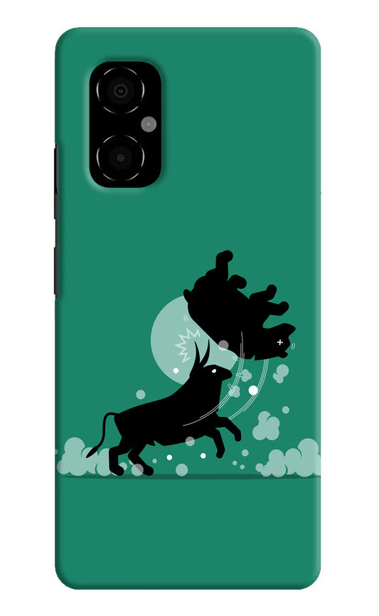 Bull Conqueror Poco M4 5G Hard Case Back Cover by Casekaro