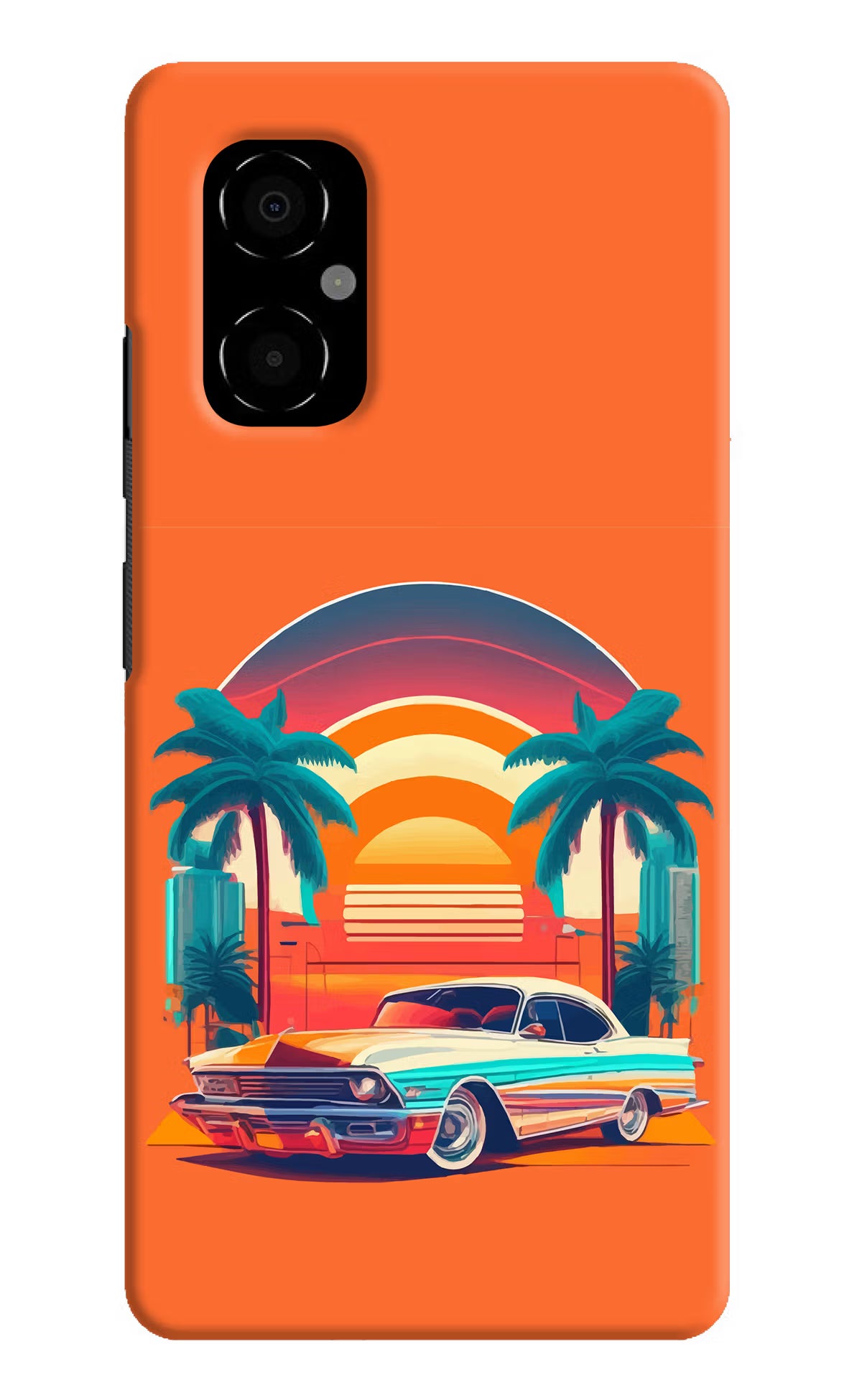 Palm Drive 80s Poco M4 5G Hard Case Back Cover by Casekaro