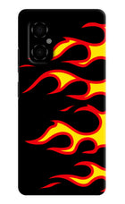 Side Sweep Flames Poco M4 5G Hard Case Back Cover by Casekaro