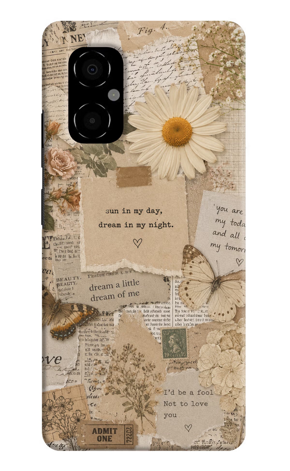 Vintage case Poco M4 5G Back Cover