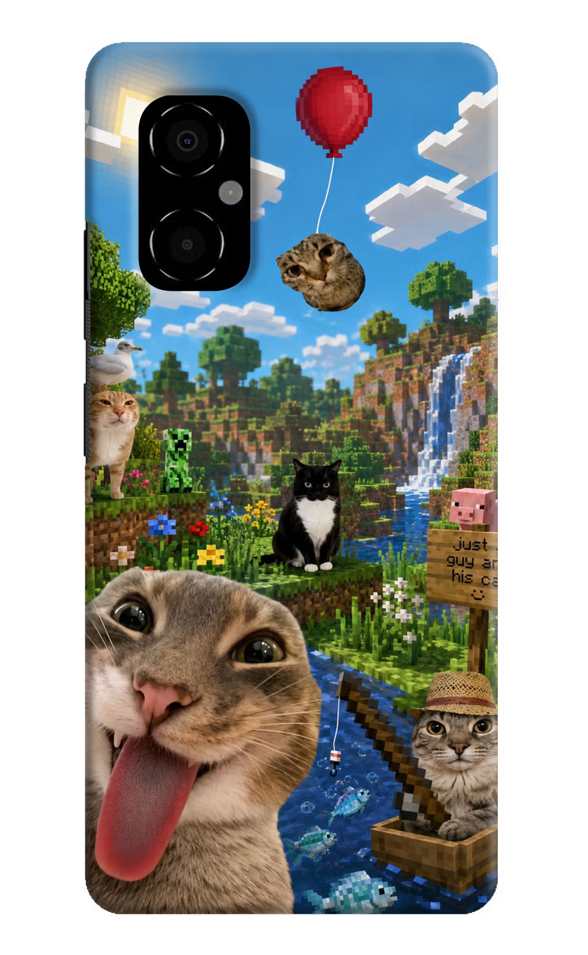 Minecraft Cat Chaos Poco M4 5G Back Cover