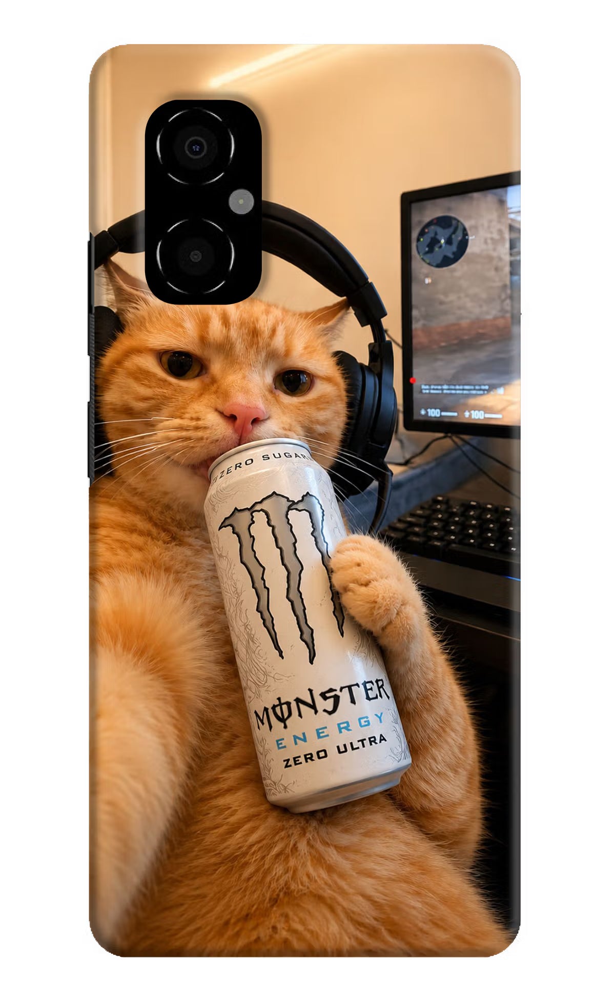Gamer Cat Energy Poco M4 5G Back Cover