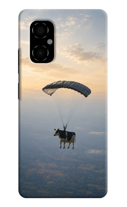 Skydiving Cow Poco M4 5G Hard Case Back Cover by Casekaro