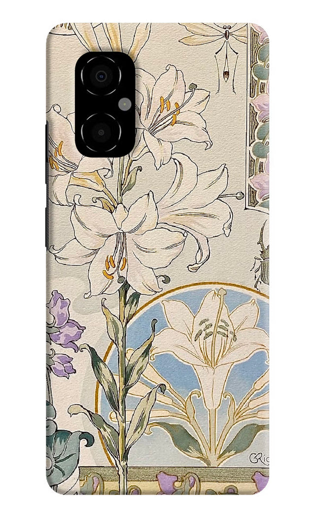 White Lily Poco M4 5G Hard Case Back Cover by Casekaro