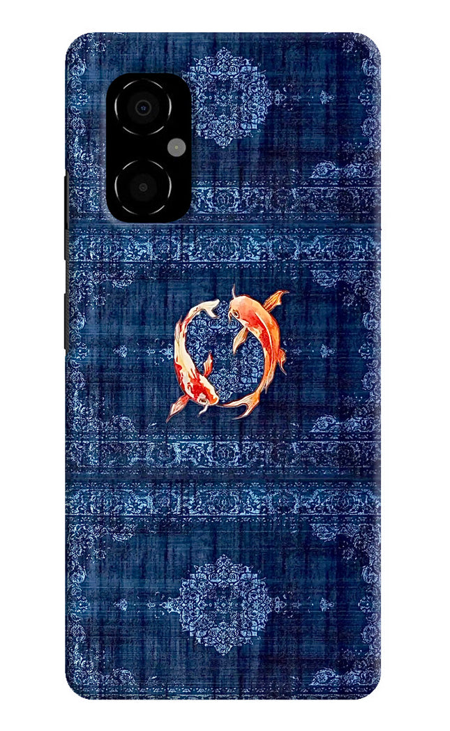 Koi Blue Poco M4 5G Hard Case Back Cover by Casekaro