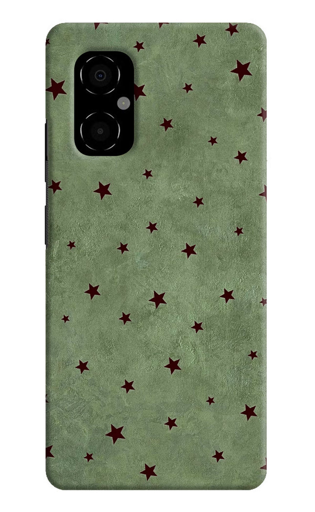 Green Stars Poco M4 5G Hard Case Back Cover by Casekaro