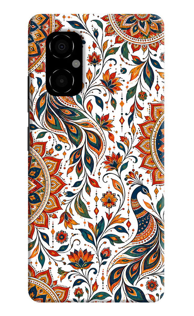White Mayura Poco M4 5G Hard Case Back Cover by Casekaro