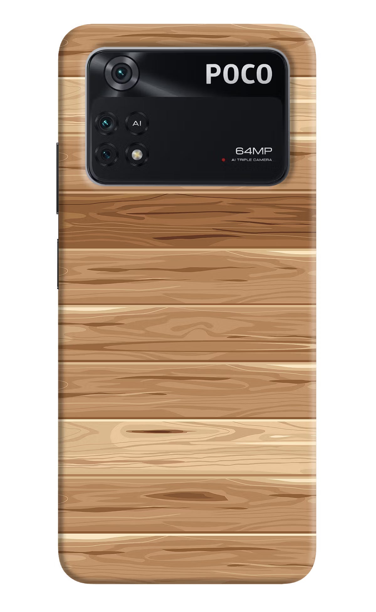 Wooden Vector Poco M4 Pro 4G Back Cover