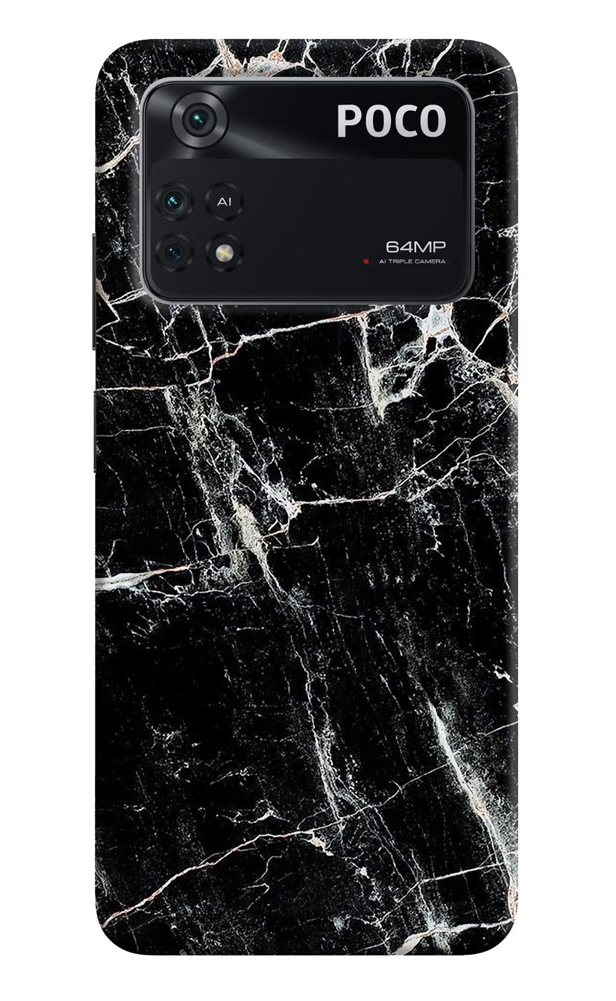 Black Marble Texture Poco M4 Pro 4G Back Cover