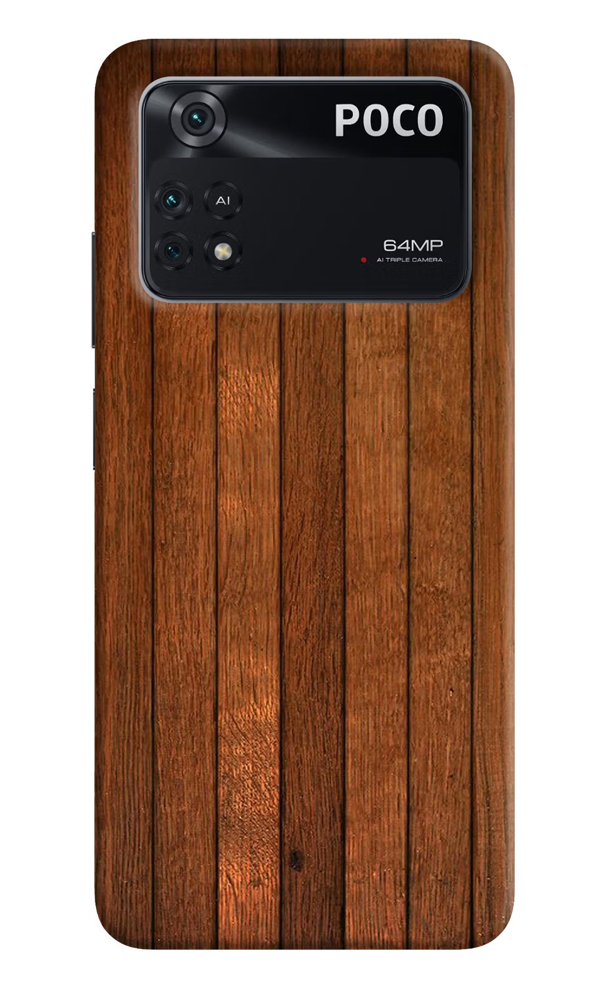 Wooden Artwork Bands Poco M4 Pro 4G Back Cover